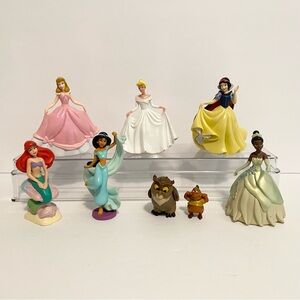 Disney PVC Figure Cake Topper Princess Lot Ariel Jasmine Rapunzel Snow White Toy